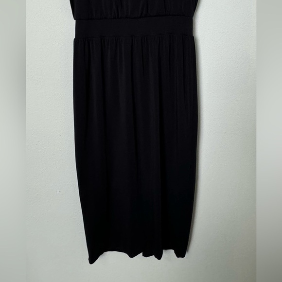 Athleta Santorini Cinch Dress Solid Black‎ Sleeveless Midi Size Small Petite - Picture 9 of 16